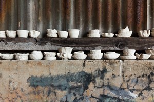 Cockatoo Island, Yasmin Smith, 'Drowned River Valley' (2018). Ceramic installation. Installation view: 21st Biennale of Sydney, Cockatoo Island, Sydney (16 March–11 June 2018). Courtesy the artist and The Commercial, Sydney. Photo: silversalt photography.